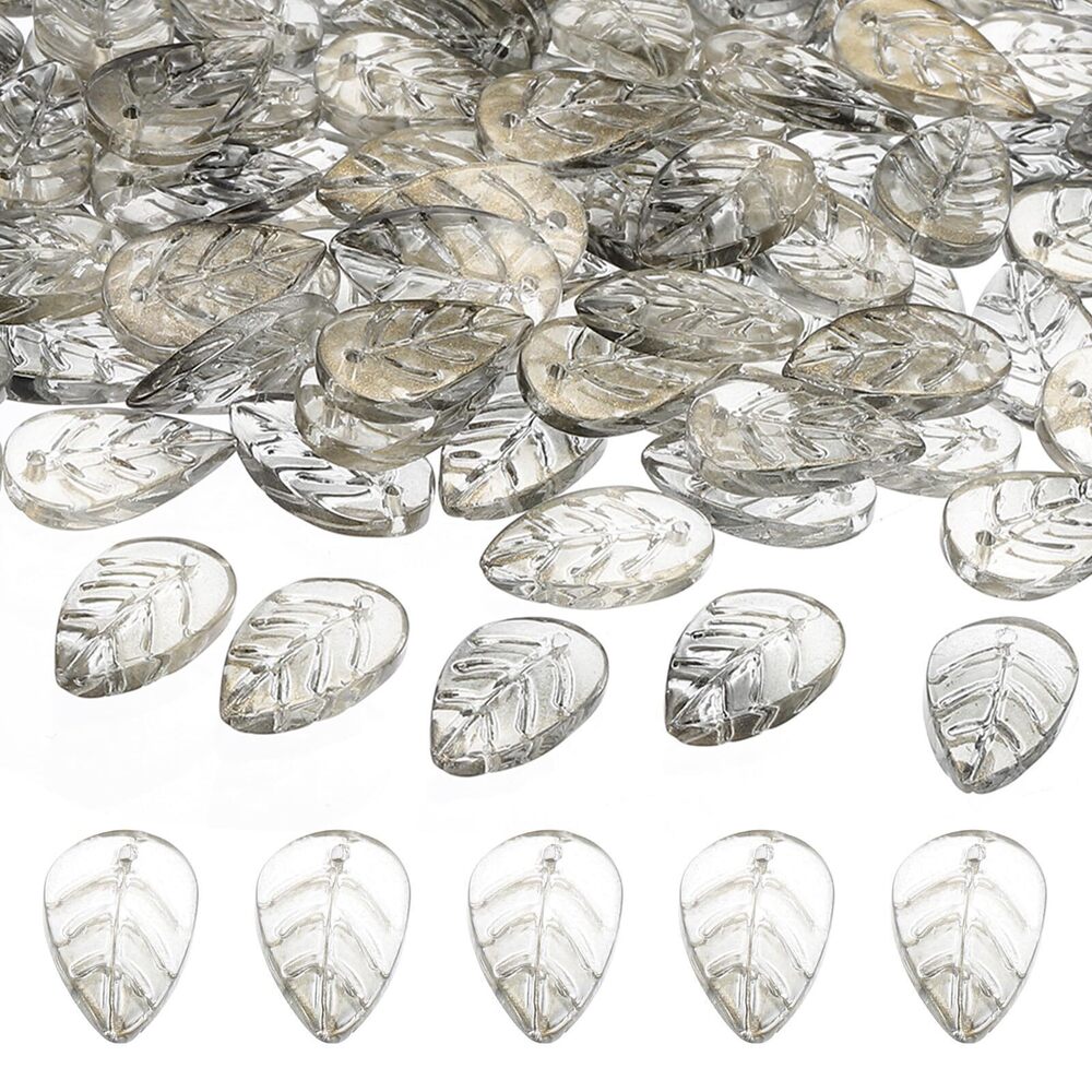 3316 Leaf Beads, 100Pcs Crystal Leaf Beads Translucent Czech Glass Beads